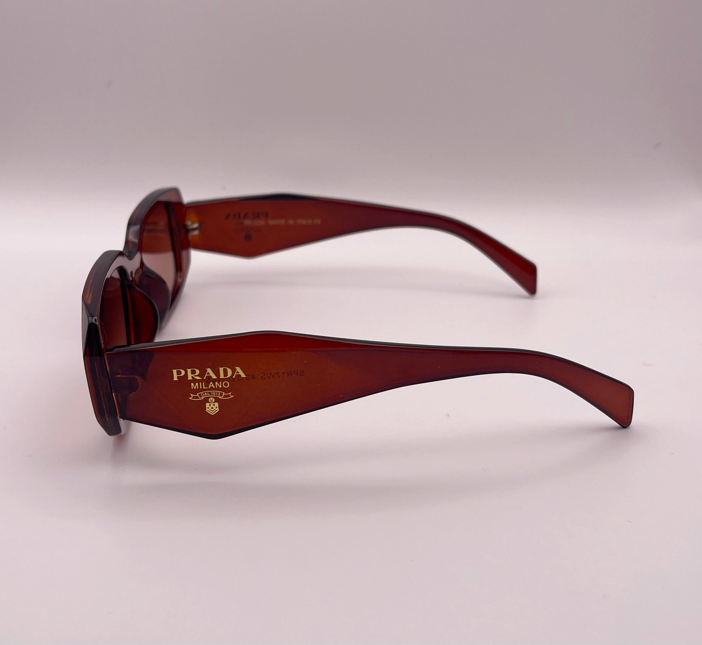 Luxury Rectangle Sunglasses – Brown & Gold / Unisex