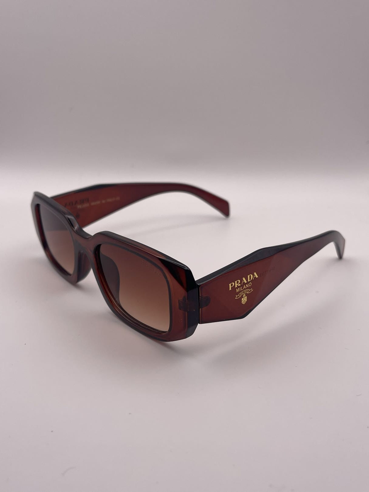 Luxury Rectangle Sunglasses – Brown & Gold / Unisex