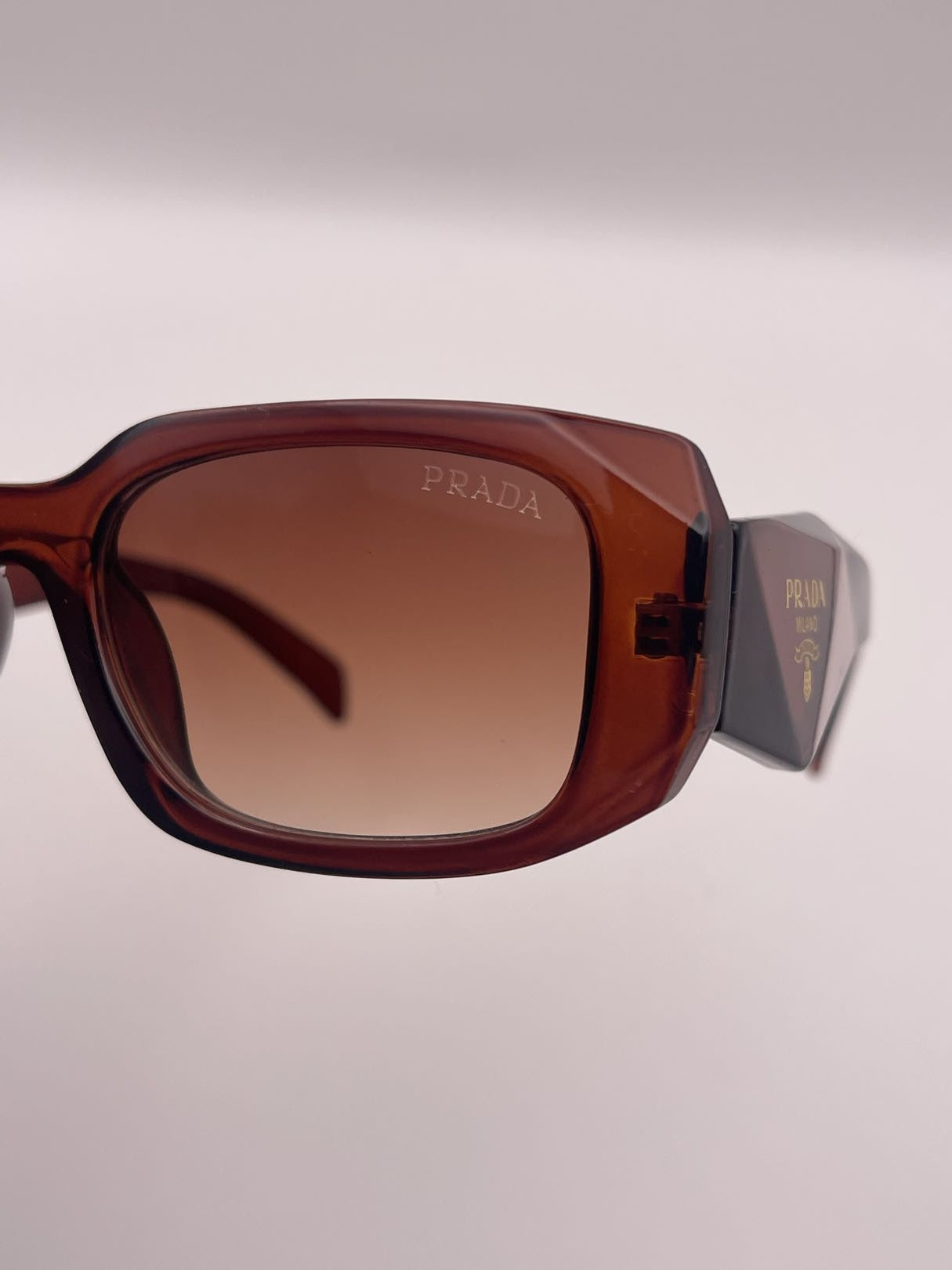 Luxury Rectangle Sunglasses – Brown & Gold / Unisex